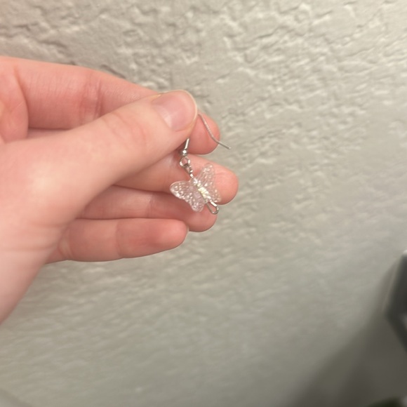 Handmade: Pair of Iridescent Butterfly Earrings - Picture 5 of 5